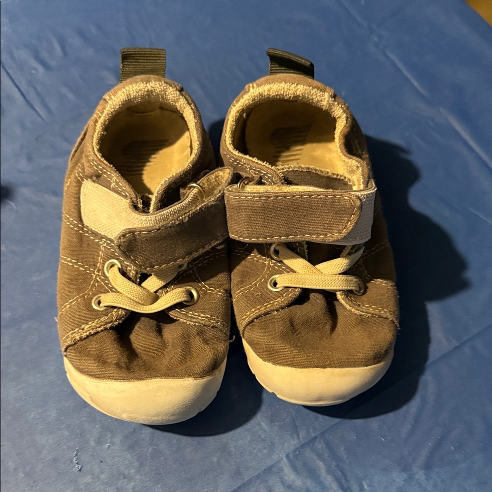 Brown Kids Shoes with Velcro Strap